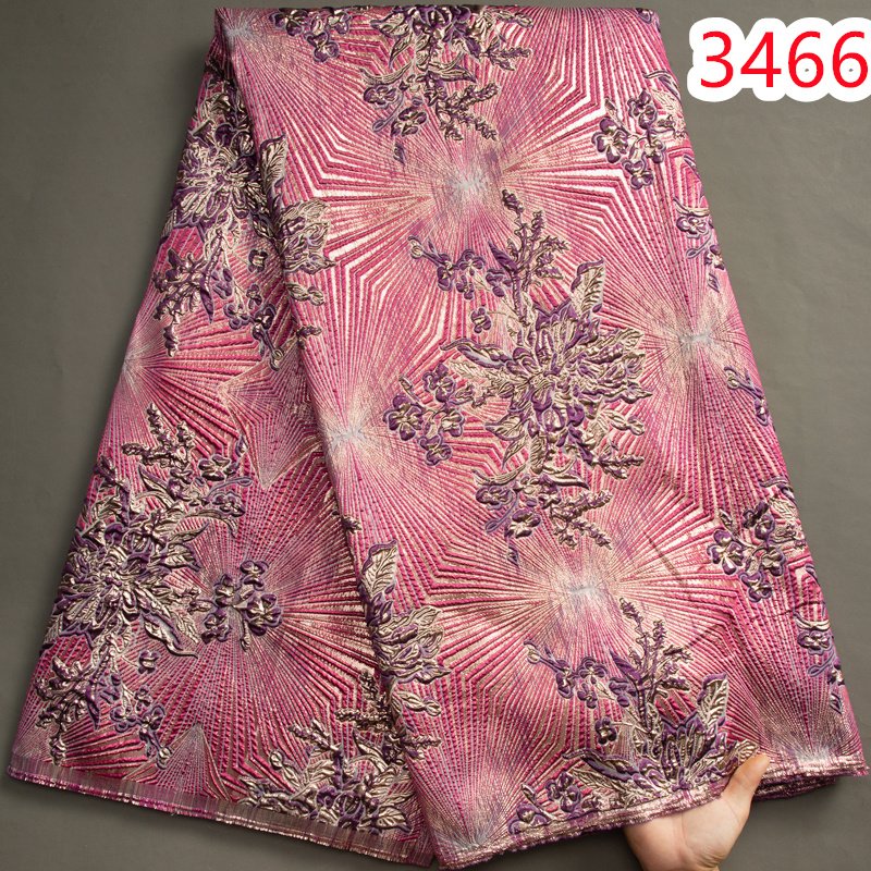 French Brocade Lace Fabric High Quality African Lace Fabric Embroidery Jacquard Tissue For Women Wedding Party 3466