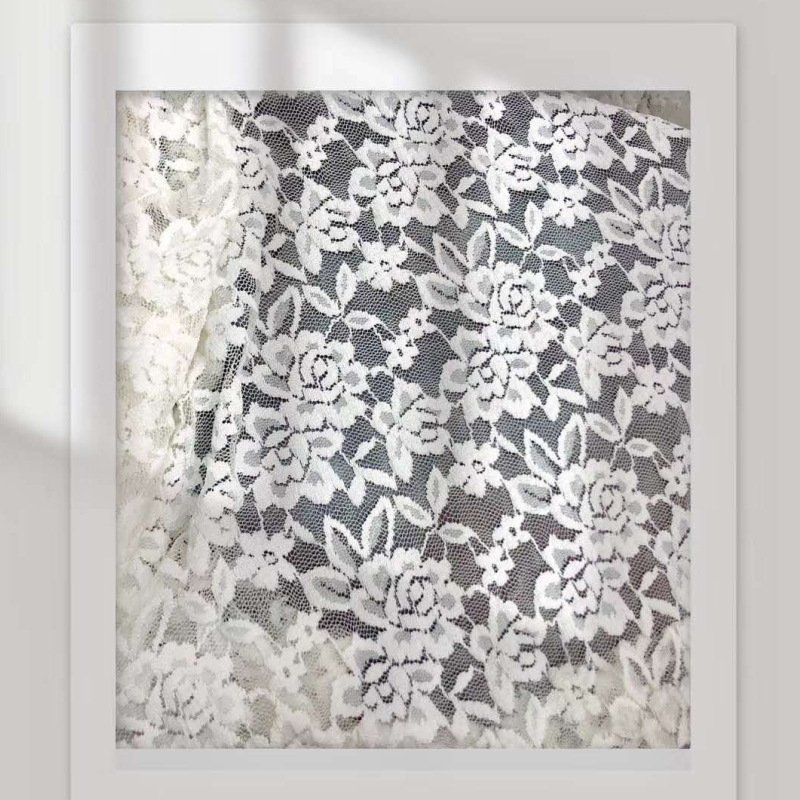 Hot Selling polyester / cotton flower Lace fabric For Wedding