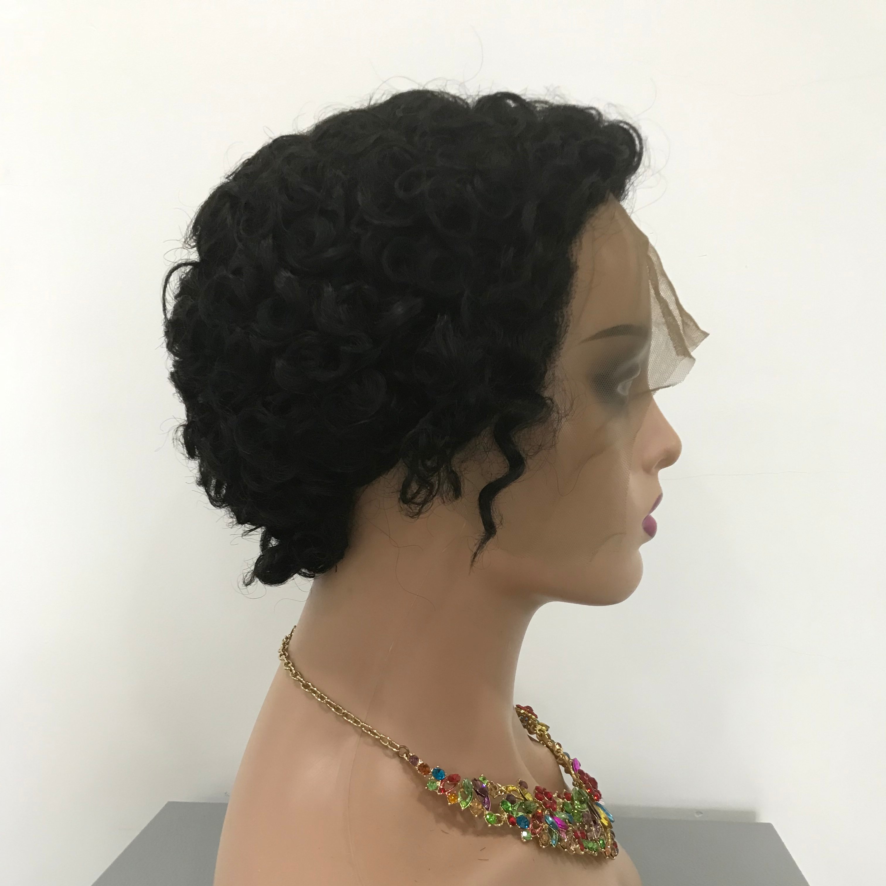 Cheap Short Pixie Curly Wig Lace Front Raw Virgin Cuticle Aligned Curls Short Wigs 13x1 T Part Pixie Cut Human Hair Wigs