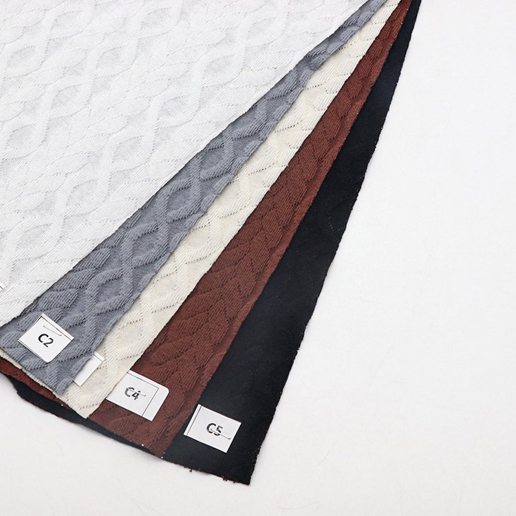 Stock Pointelle Fabric 96%Polyester 4%Spandex 225GSM Brushed Stretch Dyed Jacquard Knitted Fabric For Baseshirt
