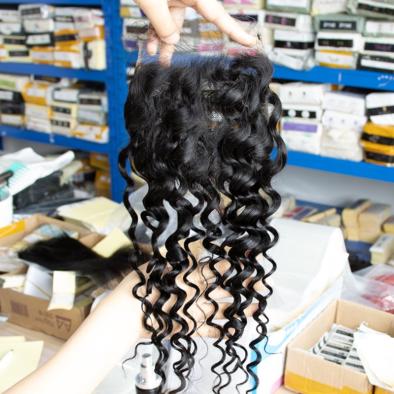 Wholesale 4x4 5x5 Curly Transparent HD Lace Closure Human Hair Cuticle Aligned HD Closure Swiss Lace Raw Virgin Brazilian Hair