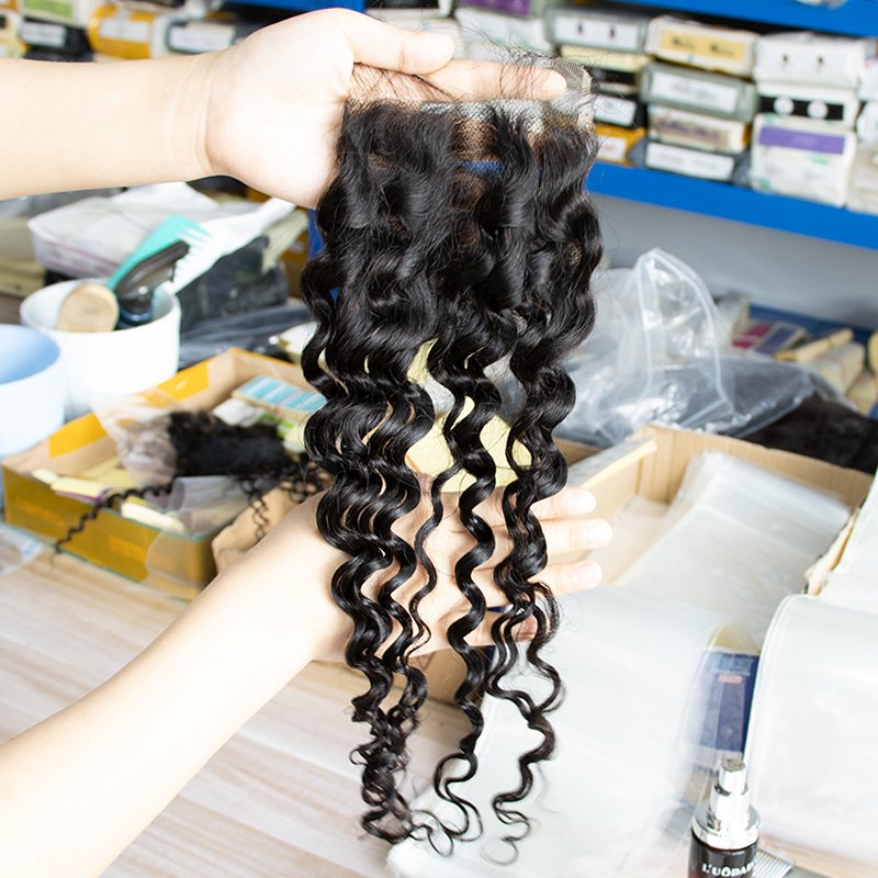 Wholesale 4x4 5x5 Curly Transparent HD Lace Closure Human Hair Cuticle Aligned HD Closure Swiss Lace Raw Virgin Brazilian Hair