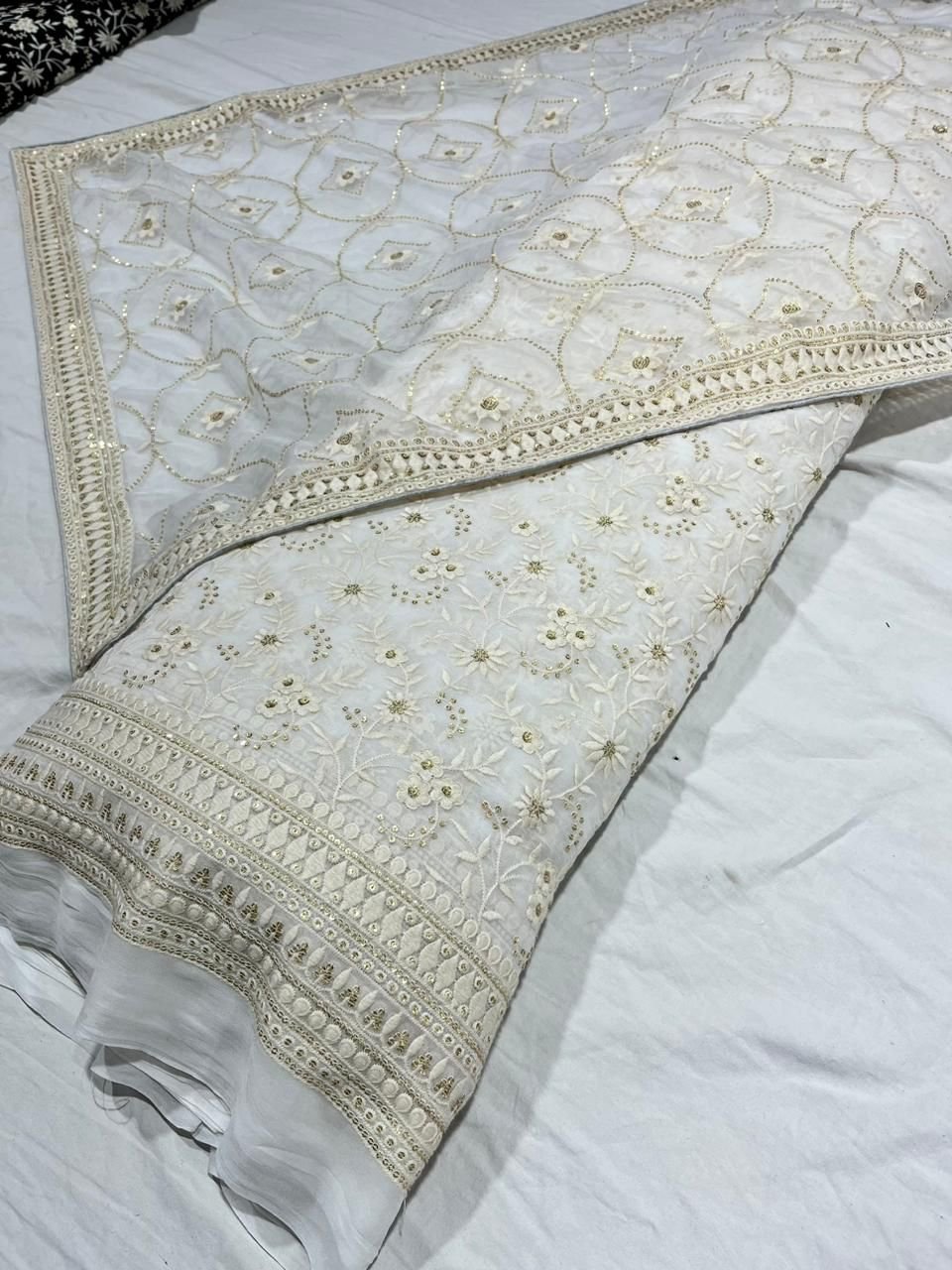 Most Selling Wedding Grown Party Dress Material Viscose Georgette Embroidery Work Fabric from Indian Supplier