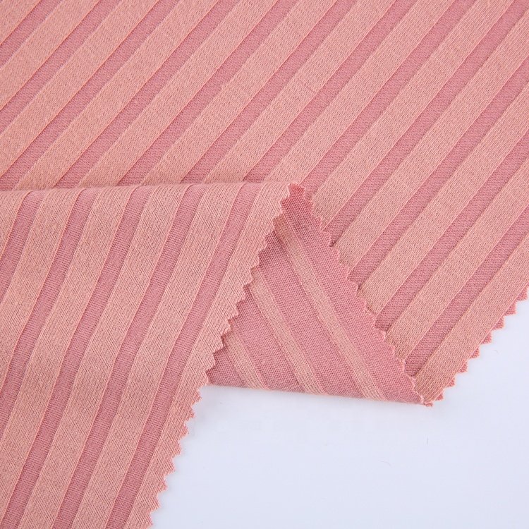 Fashion pink TR 10*6 rib polyester rayon spandex wholesale collar knit wide rib fabric for garment