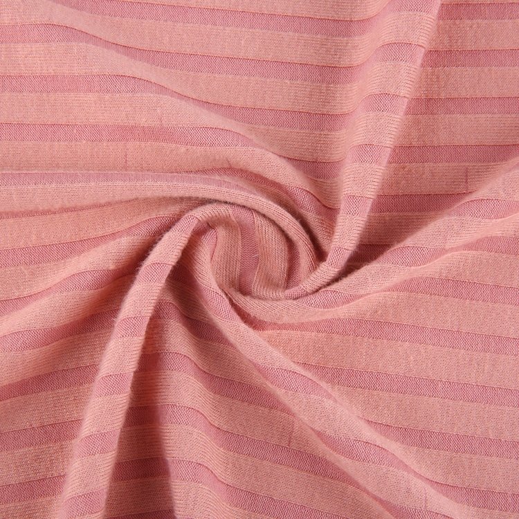 Fashion pink TR 10*6 rib polyester rayon spandex wholesale collar knit wide rib fabric for garment