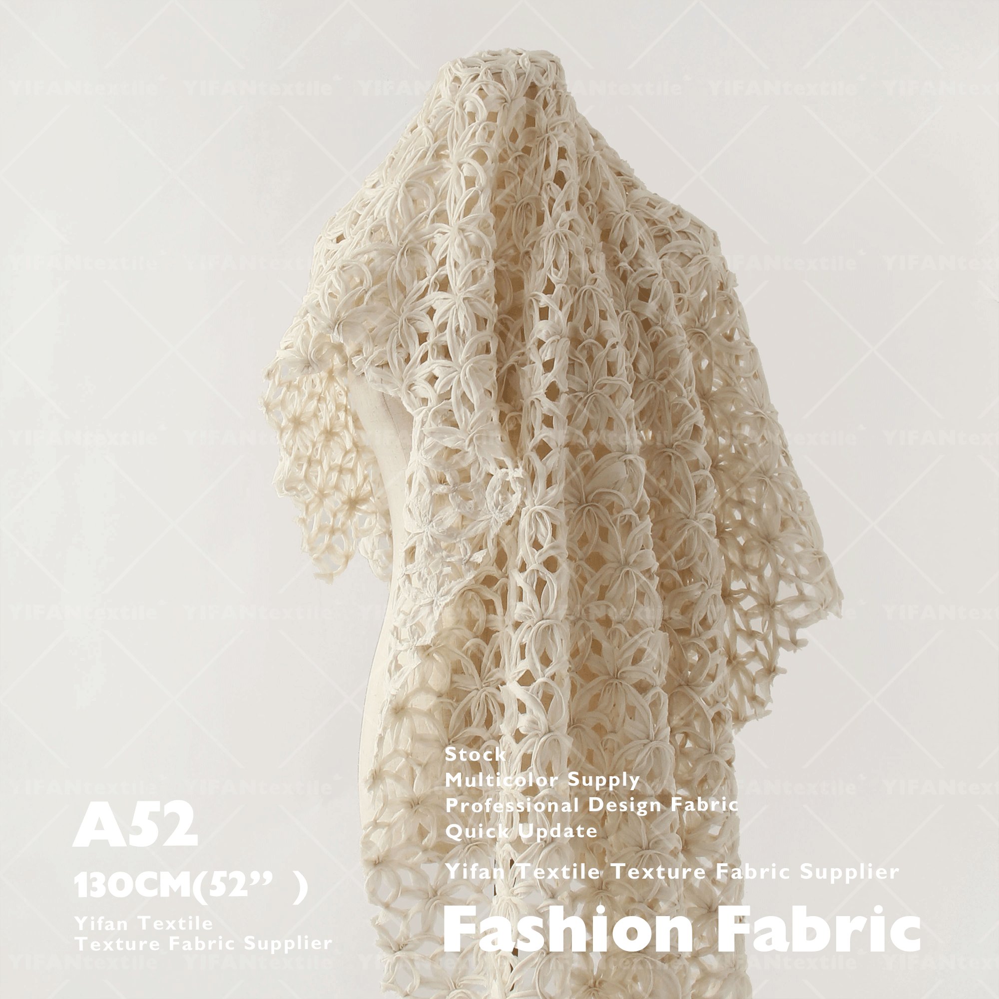 High Quality Fashion Designer Chiffon Fabric White Circle Geometric Pattern Lace Embroidery Fabric For Skirt Headdress Dress