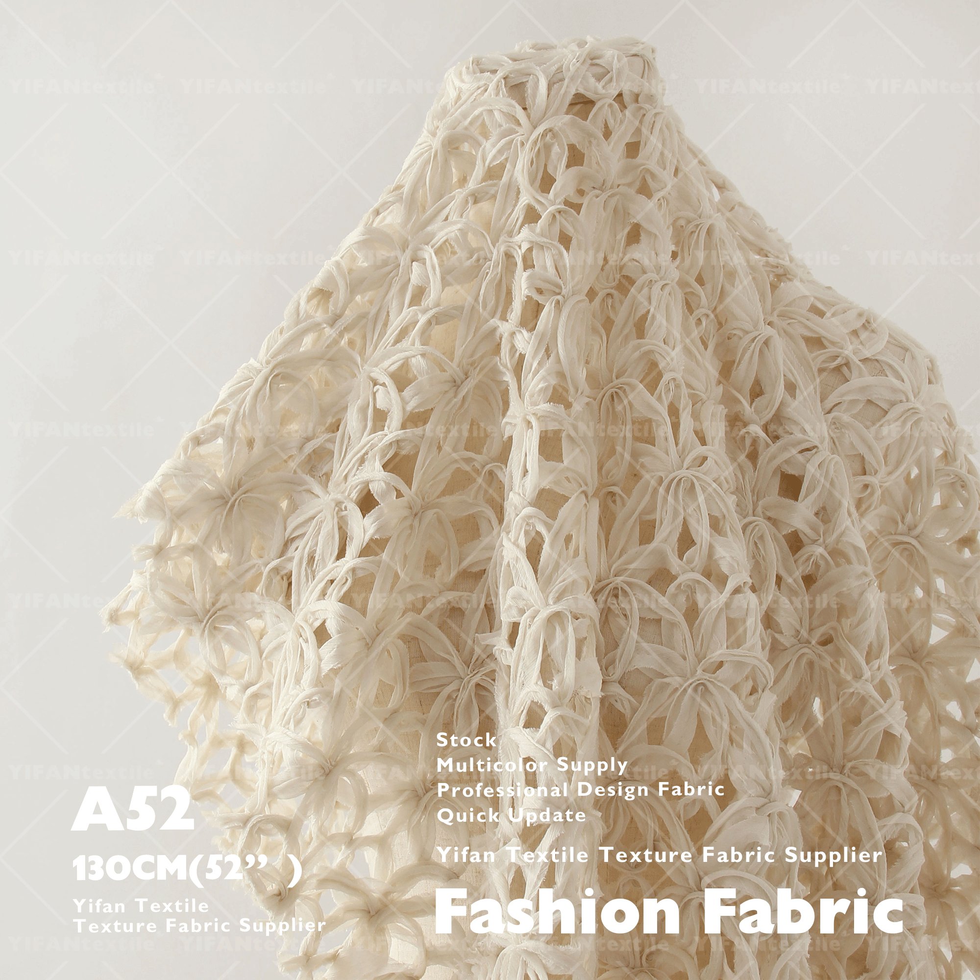 High Quality Fashion Designer Chiffon Fabric White Circle Geometric Pattern Lace Embroidery Fabric For Skirt Headdress Dress