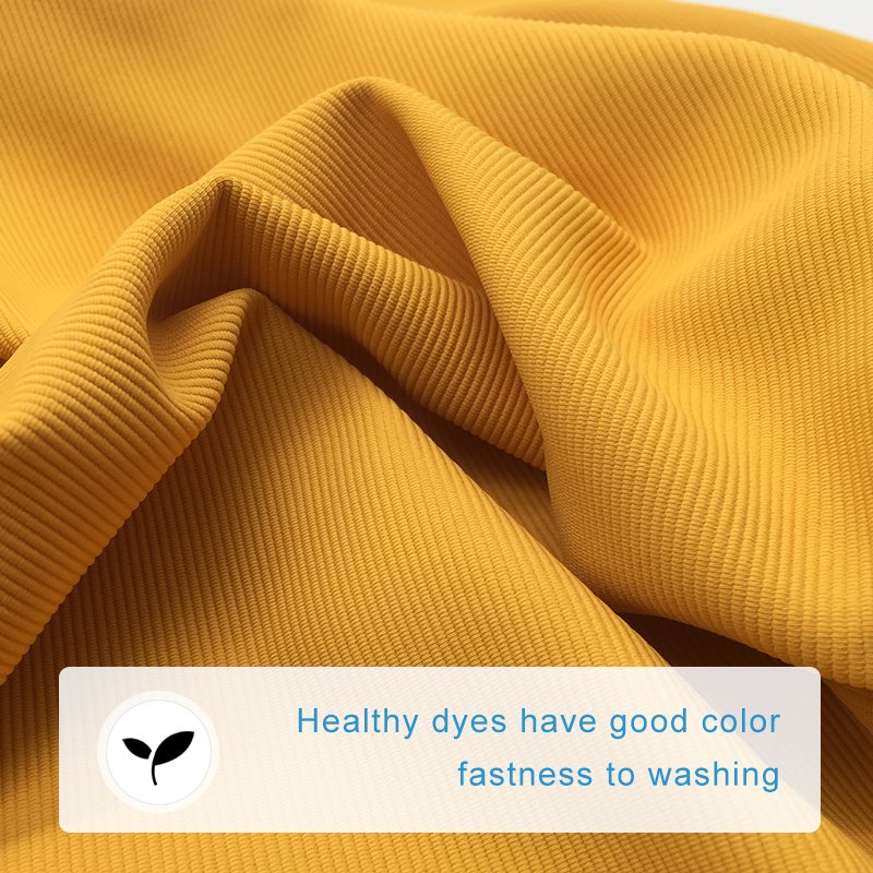 Good quality washable and firm yoga wear fabric 26% spandex 74% nylon 300g four sides high elasticity fabric