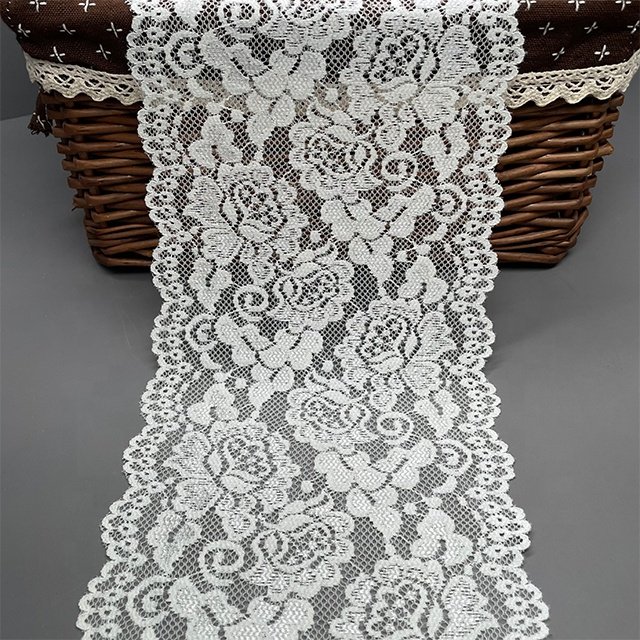 TUTON Top Quality Custom Elastic French Lace 19cm Trim Wholesale For Lingerie