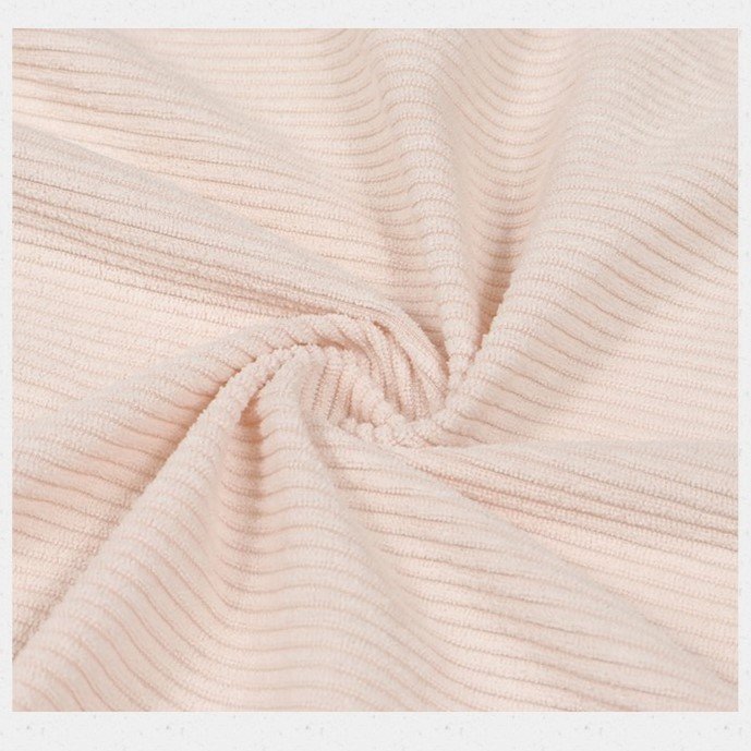 Custom Packaging Recycled Spandex Reflective Printed Stretch Fabric Knitted Style Rib Clothing Material for Clothes corduroy