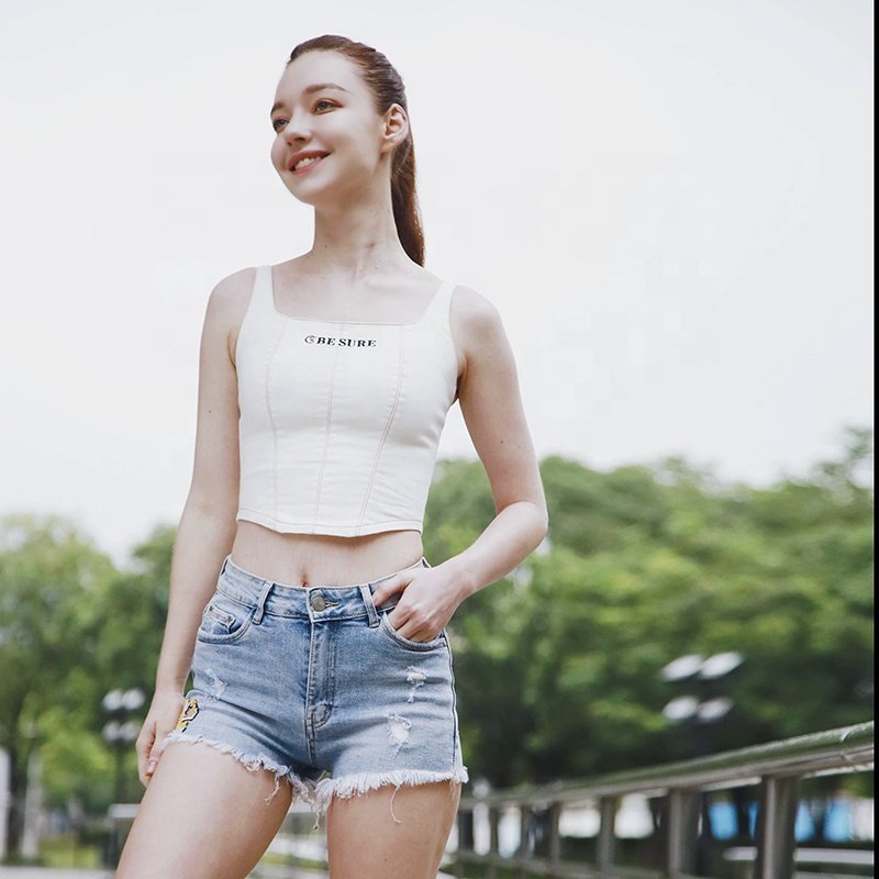 Wholesale Custom Logo Girl Sport Athletic Workout Crop Top Tank Sexy Sleeveless Racerback Cropped Knit Ribbed Women Tank Top
