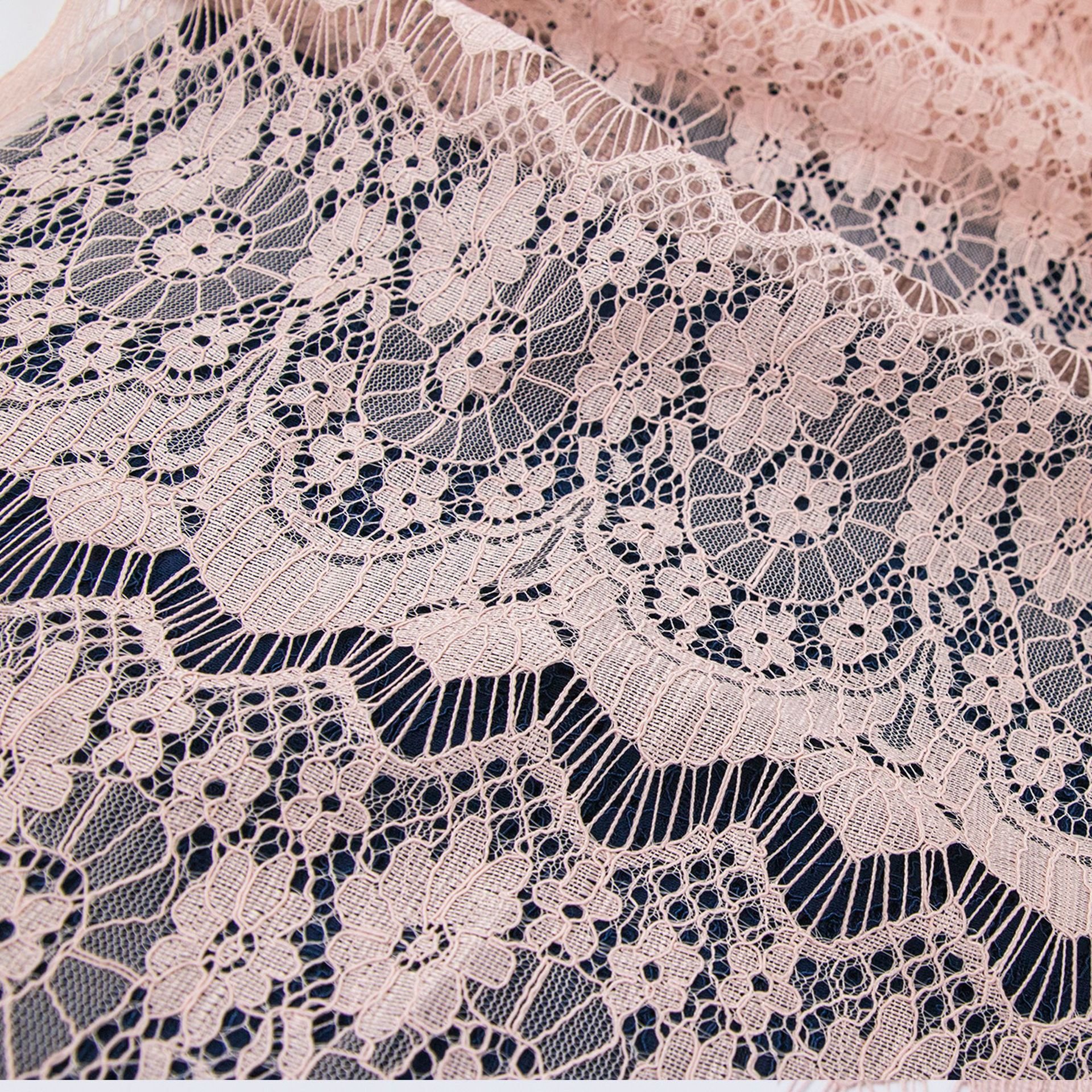 100% High Quality Nylon Chantilly Eyelash Lace Fabric Flower Pattern Knitted Tulle Mesh for Wedding Dresses and Clothing