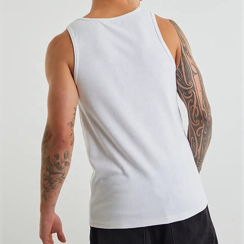 Sport Clothes Custom White Running Sleeveless Athletic Wear Plus Size Gym Ribbed Men's Tank Tops Fitness