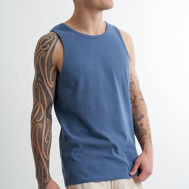 Sport Clothes Custom White Running Sleeveless Athletic Wear Plus Size Gym Ribbed Men's Tank Tops Fitness
