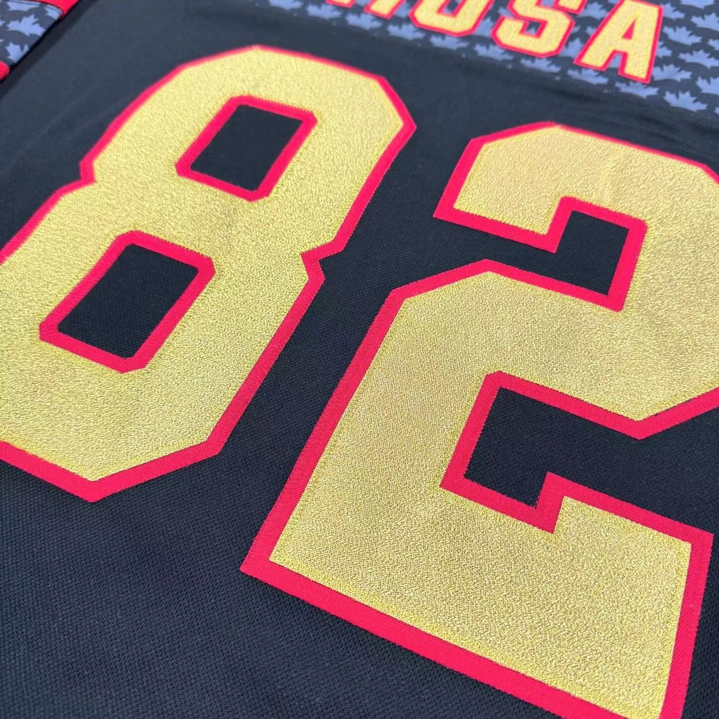 Factory Directly Sell Hotmelt Adhesive Backing Embroidery Applique Metallic Twill for Sports Jersey Lurex Fabric