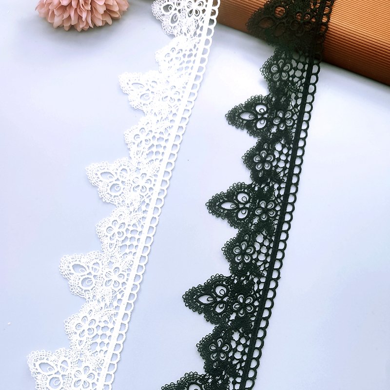 Quality Beautiful Black Lace Ribbon Tape 90MM Lace Trim DIY Embroidered For Sewing Decoration African Lace Fabric