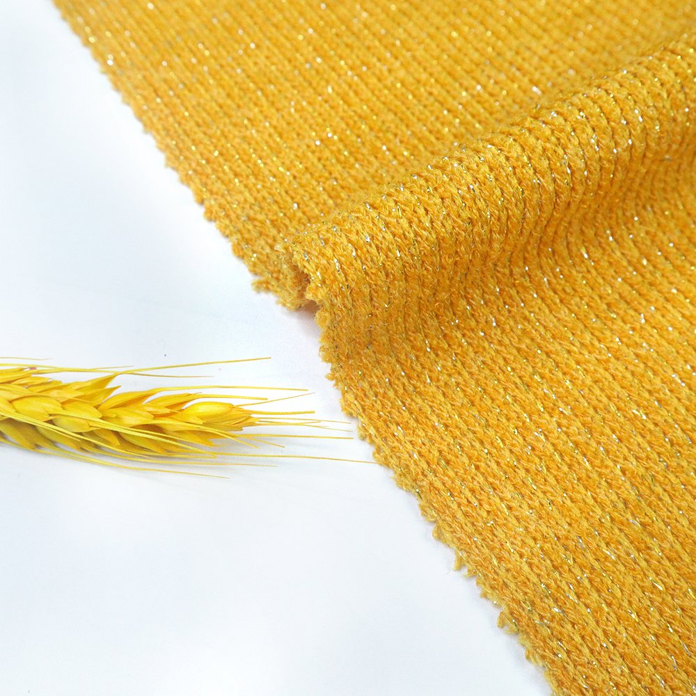 Garment Manufacturer 85%Polyester 8%Rayon 3%Lurex 4%Spandex Silver Rabbit Hair Rib Angora Fabric For Clothing