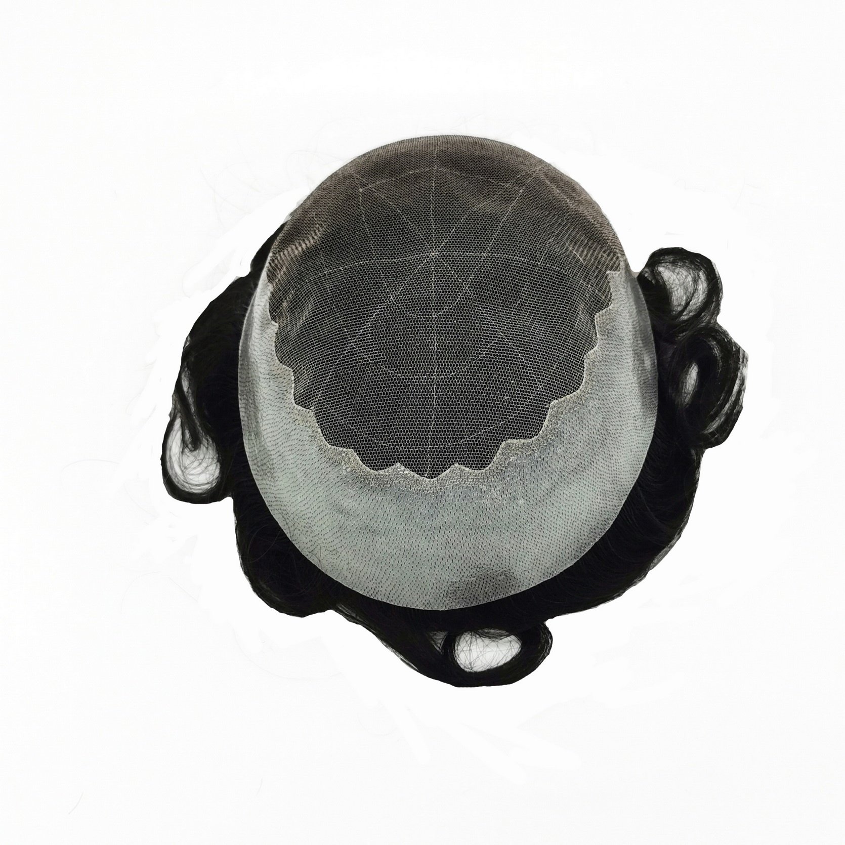 Q6 Lace Front Toupee Poly Skin Wig For Men Human Hair Replacement Natural Hairline Systems