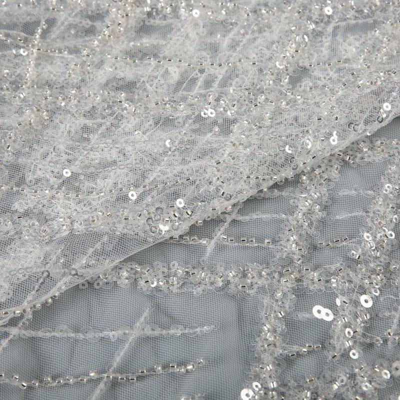cheap sequin embroidery for wedding party wholesale price wedding embroidery lace fabric for women party dress