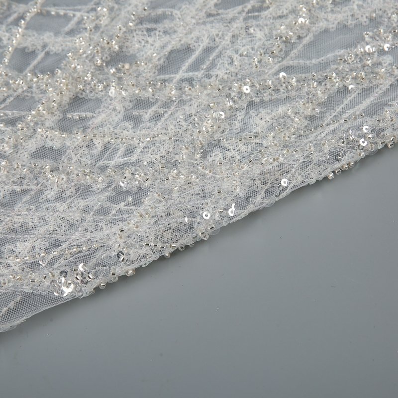 cheap sequin embroidery for wedding party wholesale price wedding embroidery lace fabric for women party dress