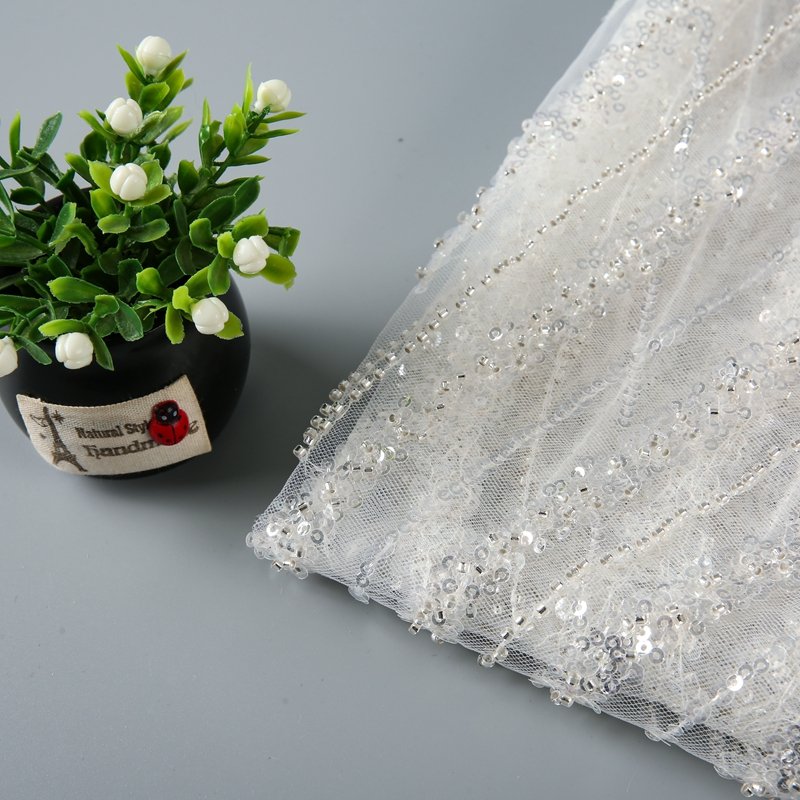 cheap sequin embroidery for wedding party wholesale price wedding embroidery lace fabric for women party dress
