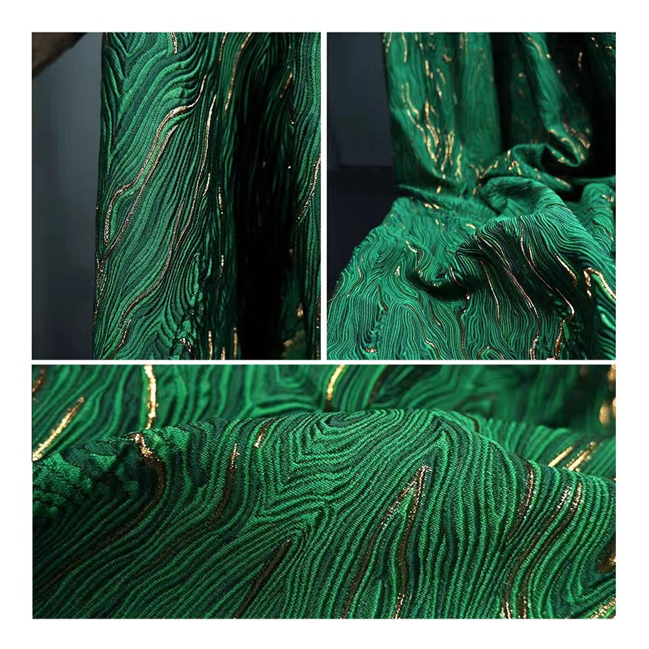 Luxury stripe pattern Wholesale china polyester jacquard high-qulity stripe abstract brocade jacquard fabric