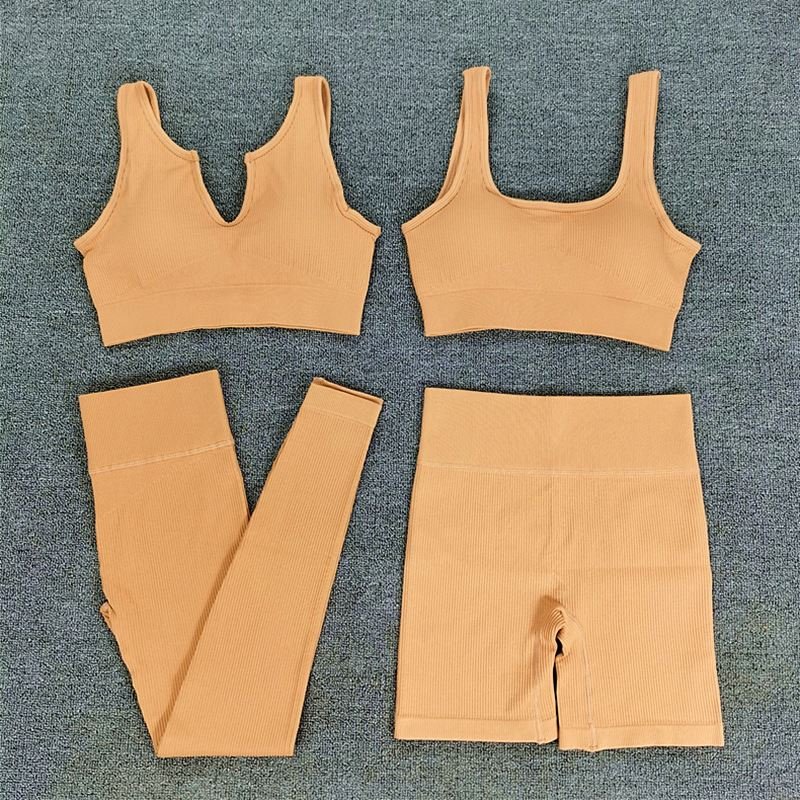 Custom Logo Gym Fitness Sets Clothing Leggings Gym Active Wear Workout Seamless Yoga Set For women