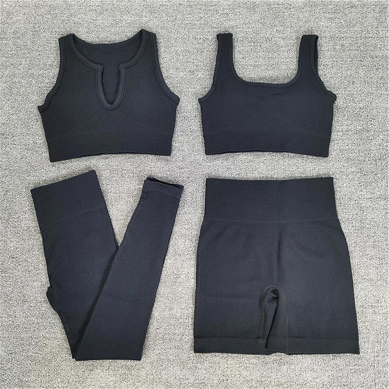 Custom Logo Gym Fitness Sets Clothing Leggings Gym Active Wear Workout Seamless Yoga Set For women