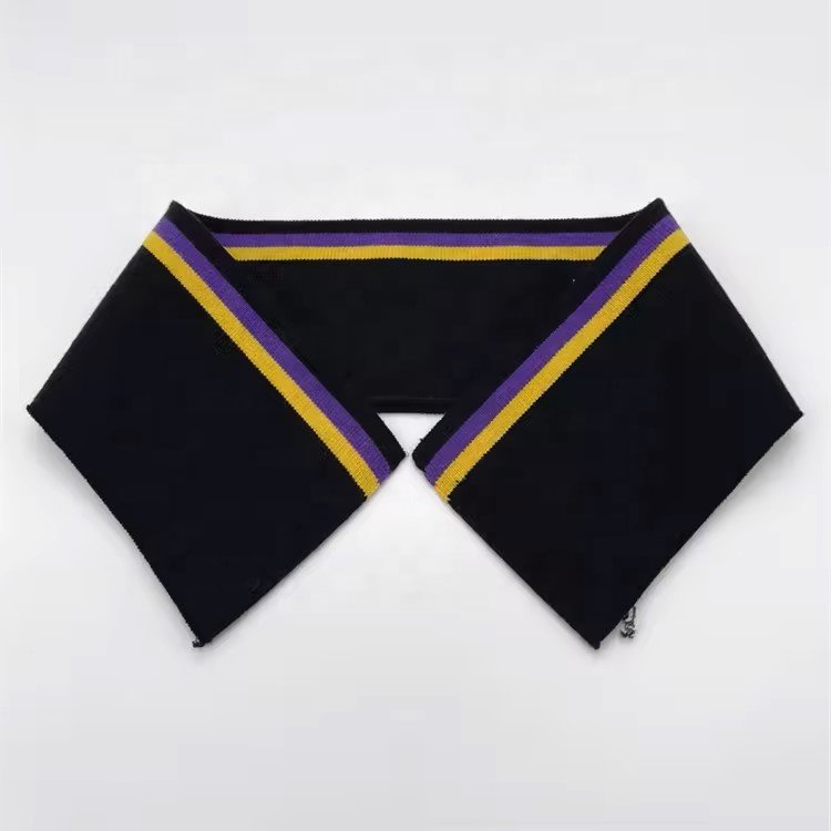 Custom 92% cotton 8% spandex stripe rib knit collar and cuffs neckline ribbing