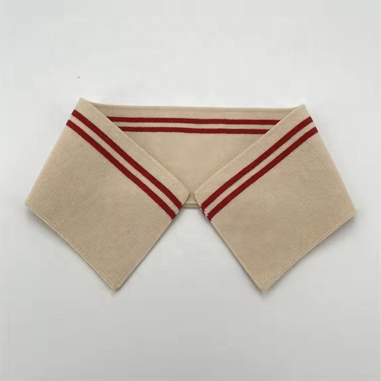 Custom 92% cotton 8% spandex stripe rib knit collar and cuffs neckline ribbing
