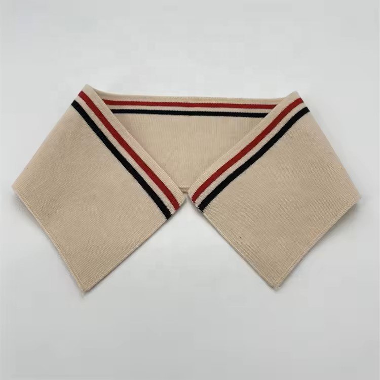 Custom 92% cotton 8% spandex stripe rib knit collar and cuffs neckline ribbing