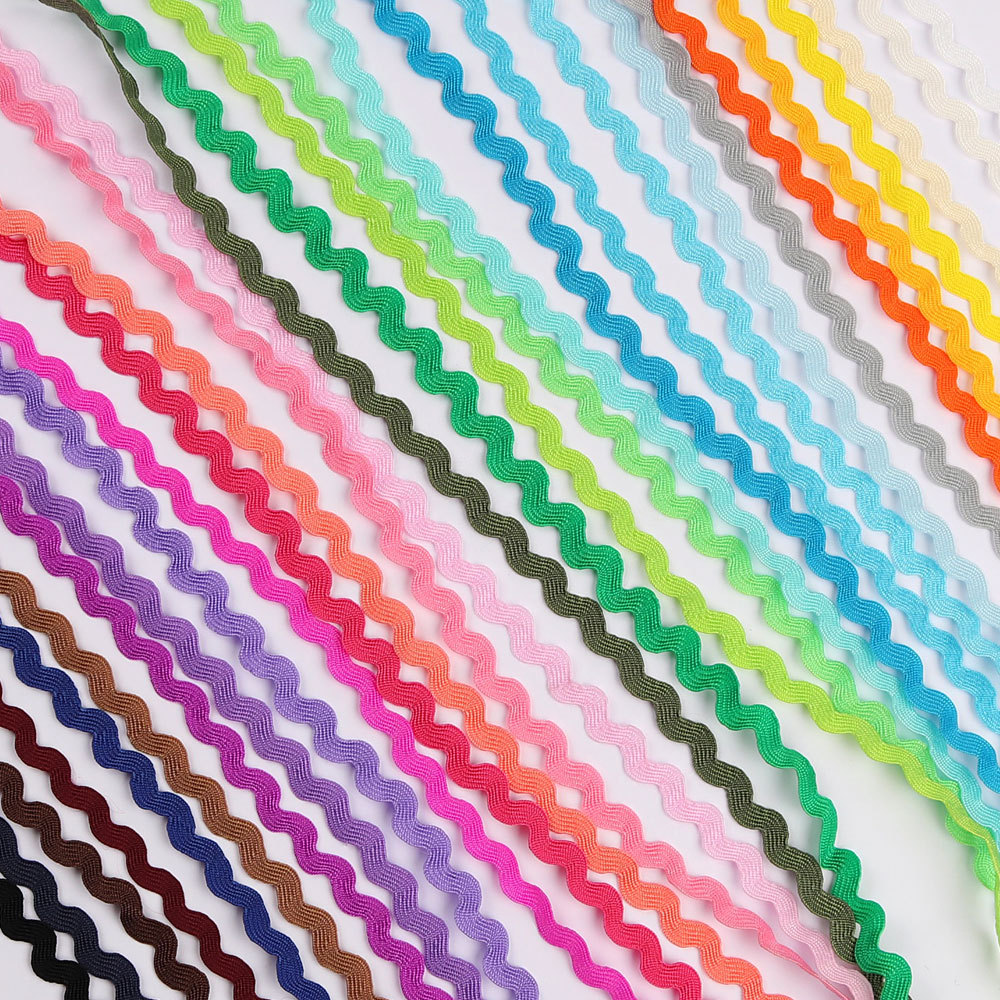 Factory Custom Color 3mm~ 3cm Rick Rack Trim ZigZag Ribbon Lace Ric Rac Ribbon Cord
