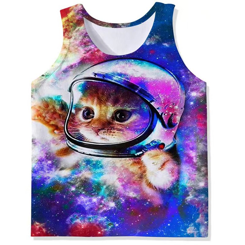 OEM Custom Sublimation Printed High Street Style Breathable Men's Tank Tops Cotton Polyester New Fashion Design Man Tank Top