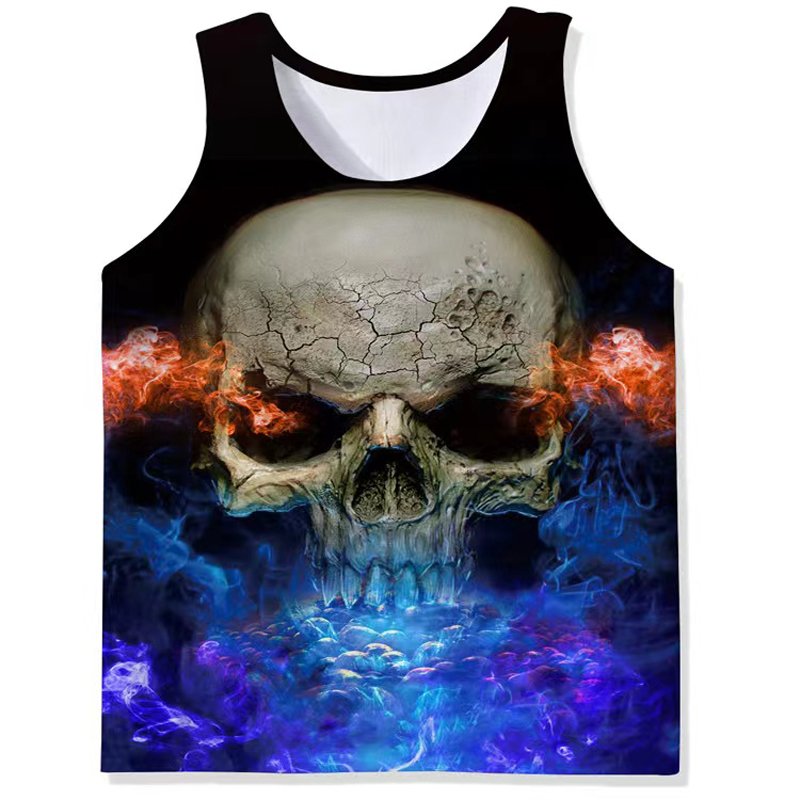 OEM Custom Sublimation Printed High Street Style Breathable Men's Tank Tops Cotton Polyester New Fashion Design Man Tank Top