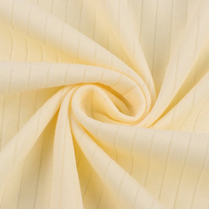 Boran Textile Stretchable Solid Color Rib Knitted Breathable Jacquard Bamboo Pointelle Fabric Baby Kids Summer T-Shirt Fabric