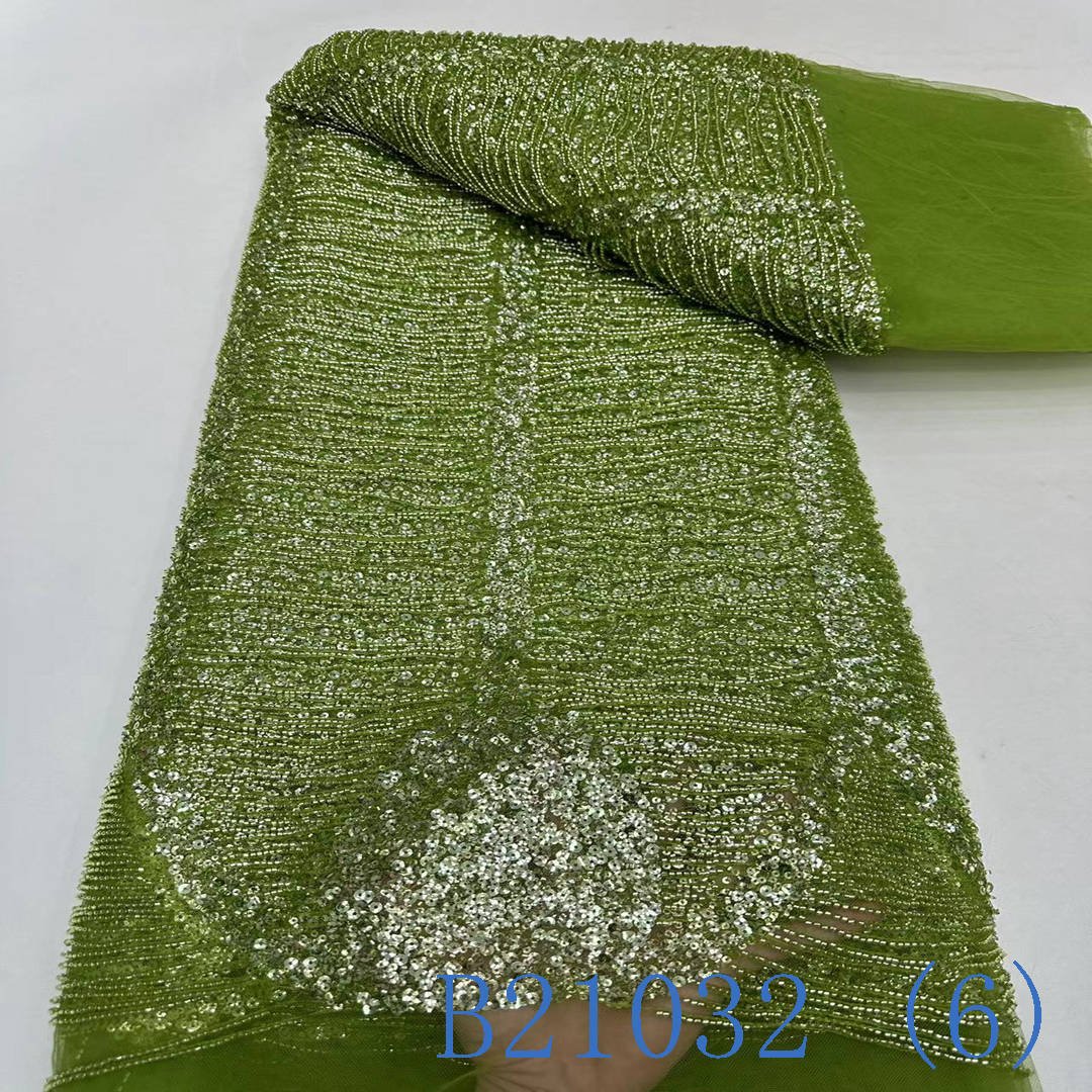 Bridal lace fabric beaded sequins for dress lace embroidery