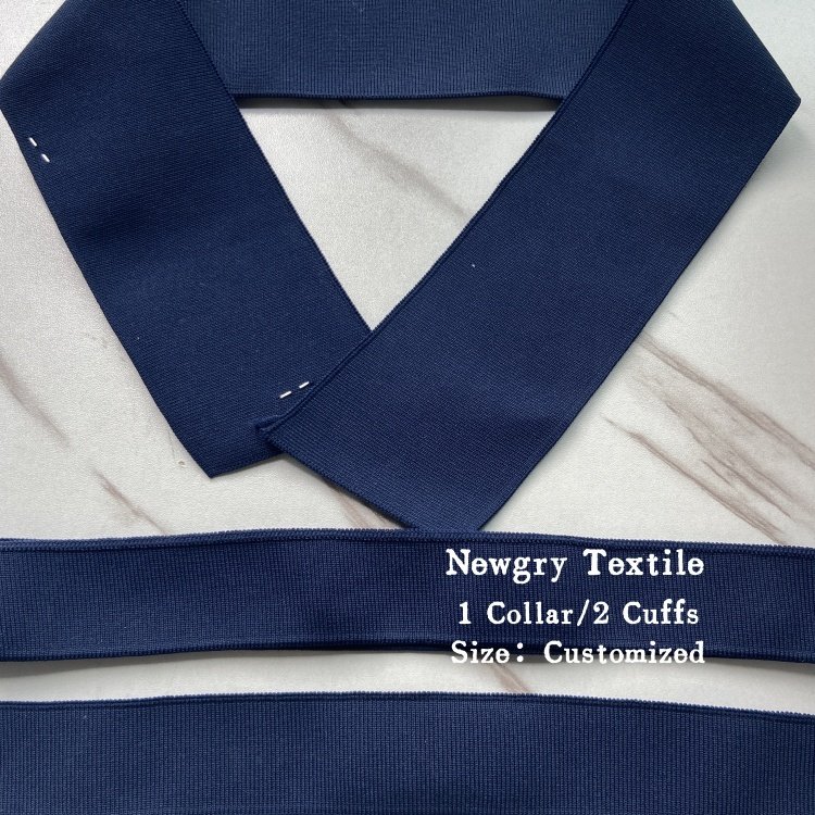 Custom warp ribbed fabric Polyester spandex Custom ribbing knit rib cuff fabric for collar neckline and cuffs