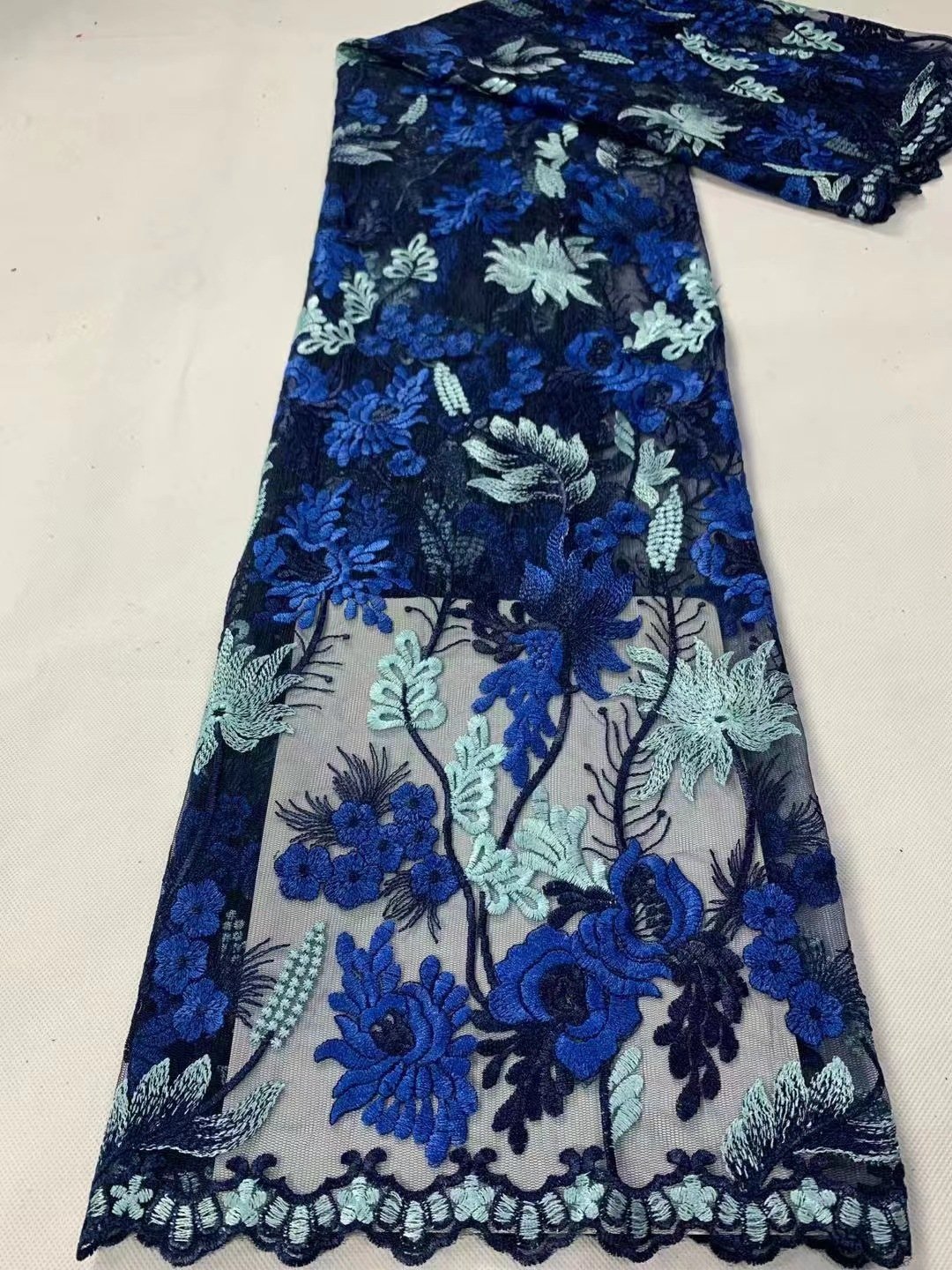High Quality New Latest African Beaded Stones Design African Embroidery Design African Net Lace Fabric For Wedding Dress