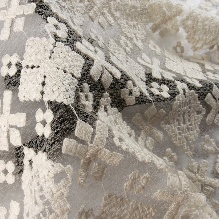 HA-11995C Keqiao textiles cotton mesh embroidery net lace embroidery tulle fabric