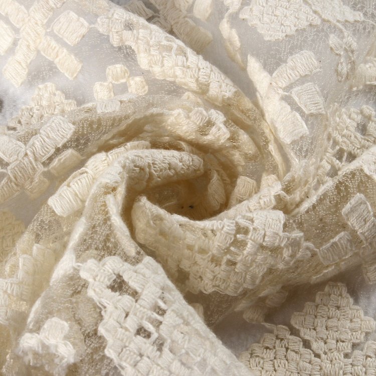 HA-11995C Keqiao textiles cotton mesh embroidery net lace embroidery tulle fabric