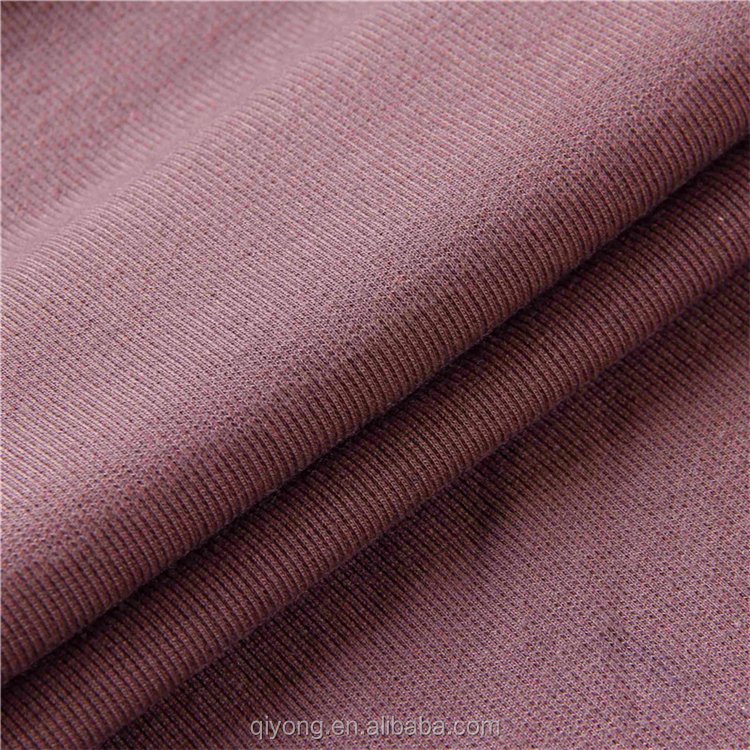 Popular Knitting 95%Polyester 5%Spandex Rib Knit Fabric Stretched for Collar Sleeve