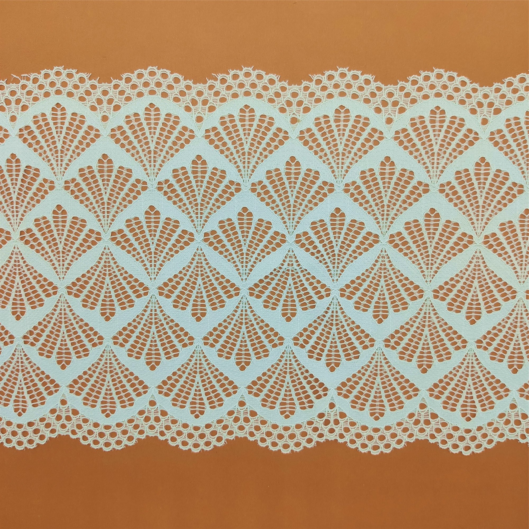 Clearance Sale Beautiful Knitted 18cm Elastic Lace Trim in White Black Nylon Spandex Mesh Fabric Stretch Feature Decorations