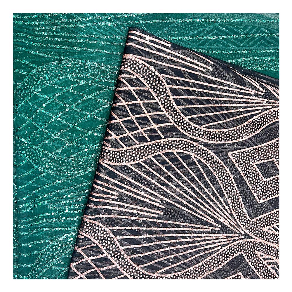 High Quality Glitter Sequin Mesh Fabric Embroidery Sequin Lace Fabric For Dress