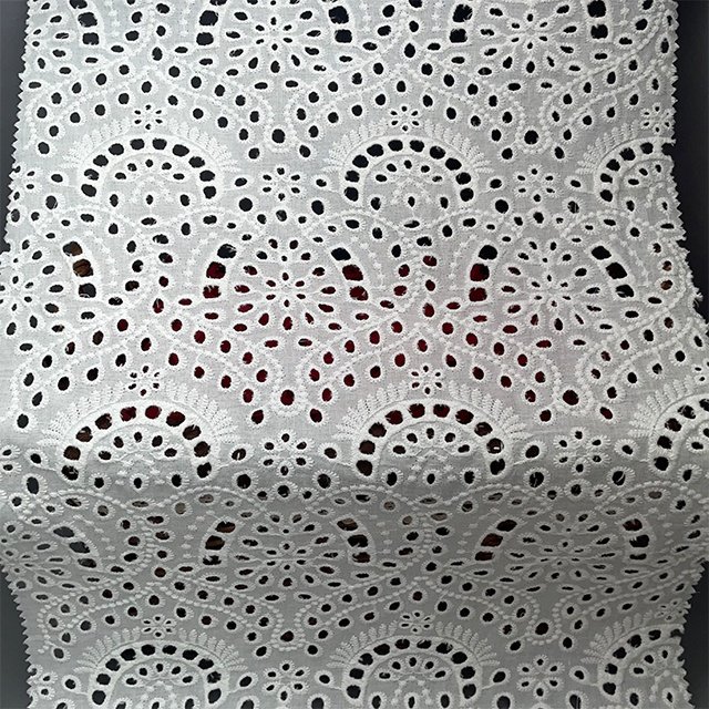 TUTON Custom TC Cotton Lace Embroidery Fabric For Dress