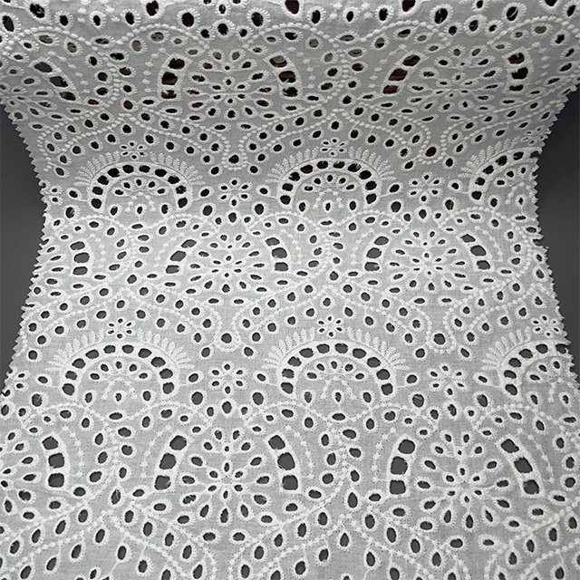 TUTON Custom TC Cotton Lace Embroidery Fabric For Dress