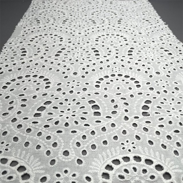 TUTON Custom TC Cotton Lace Embroidery Fabric For Dress