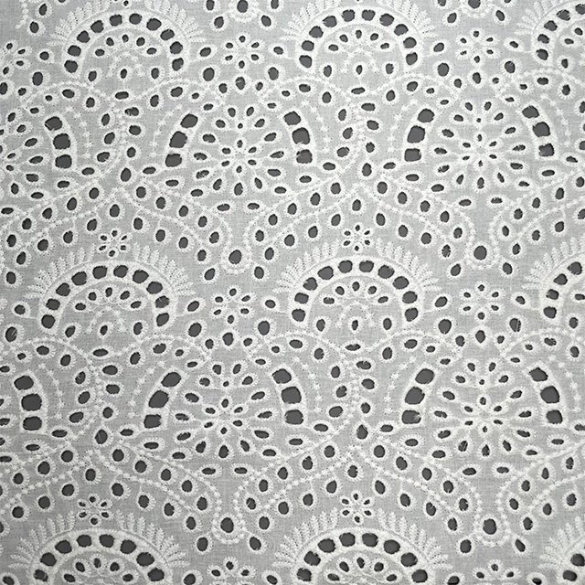 TUTON Custom TC Cotton Lace Embroidery Fabric For Dress