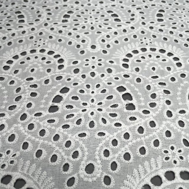 TUTON Custom TC Cotton Lace Embroidery Fabric For Dress