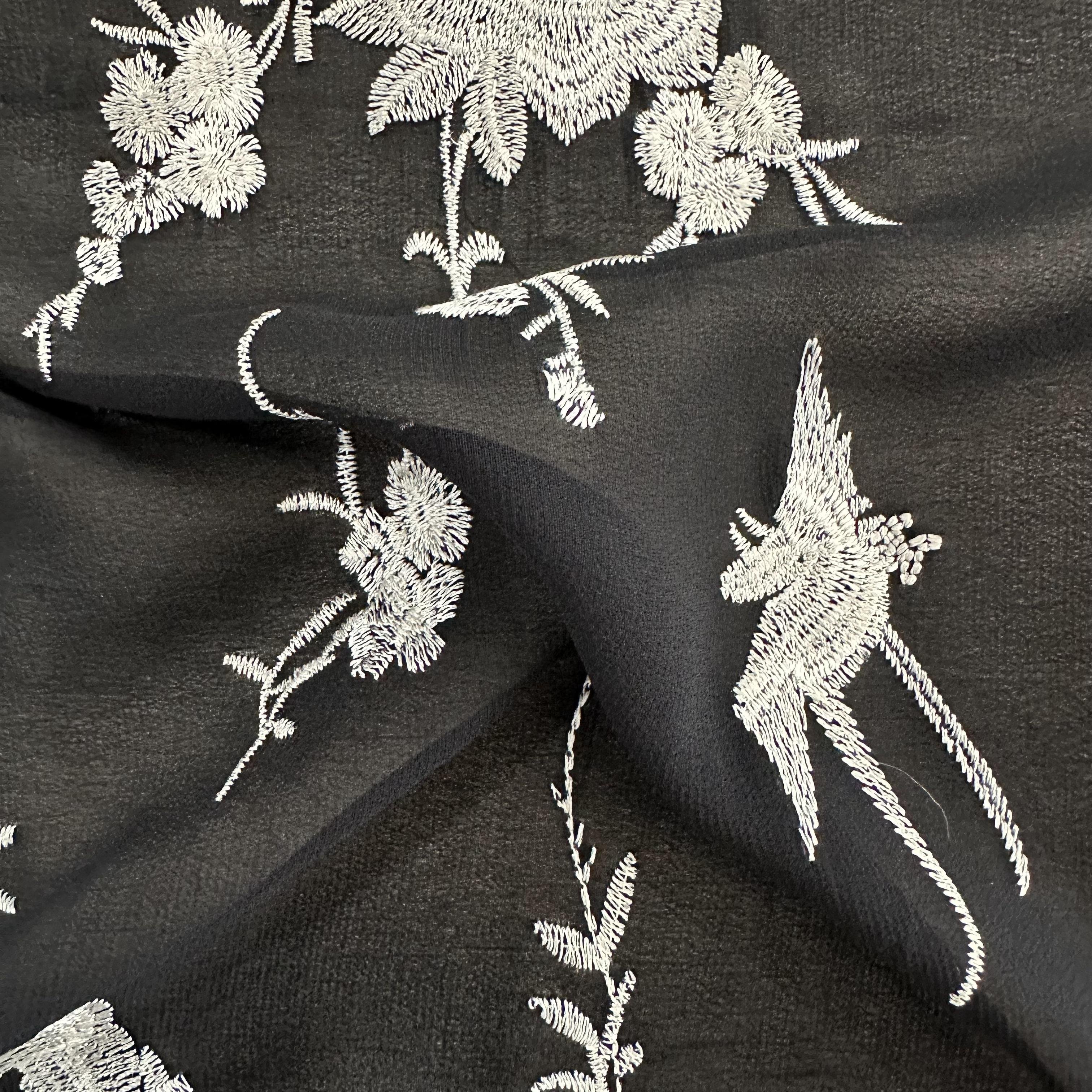 New Design 100%Viscose Embroidery Fabric Georgette With Viscose Embroidery Fabric For Women's Clothing