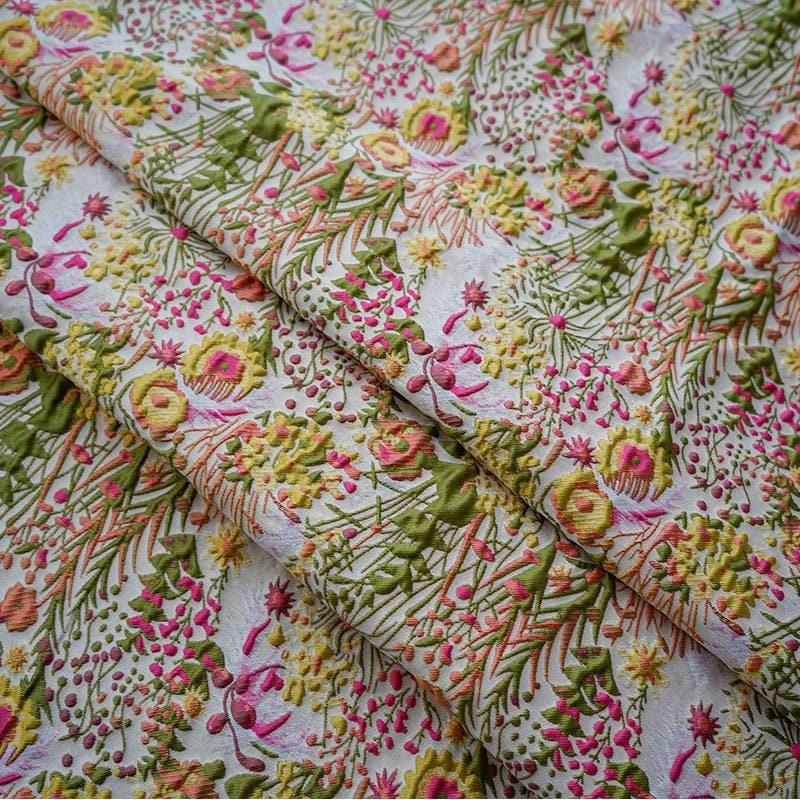 Luxury embroidery bridal lace designs brocade jacquard fabric for evening